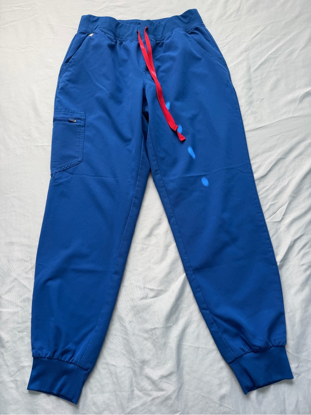 Figs Women’s Winning Blue Zamora Scrub Joggers with Red Drawstring